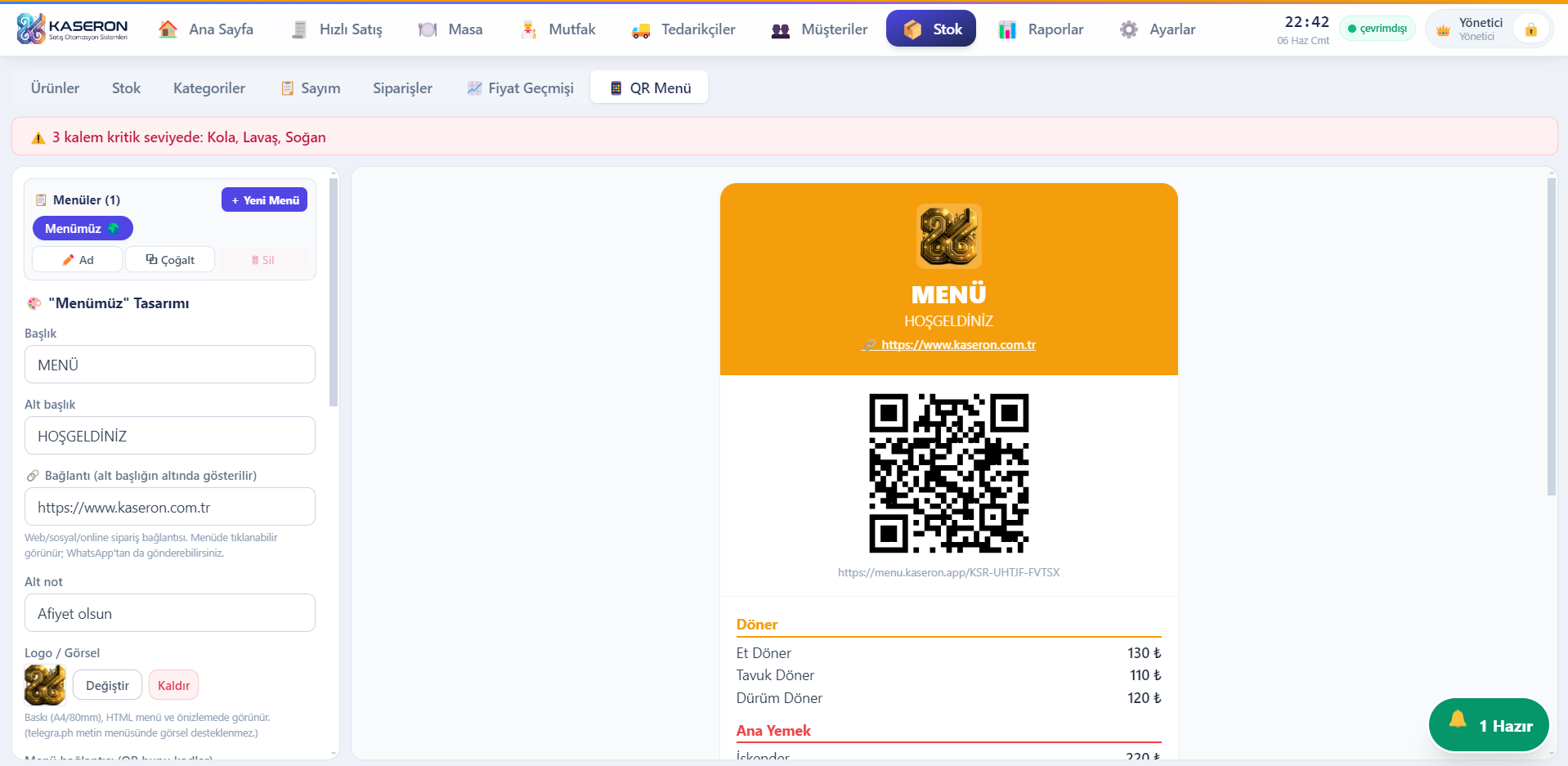 QR Menü Tasarımı